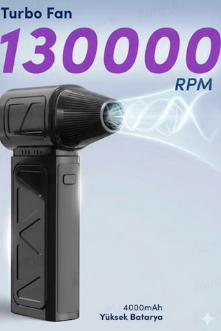 Kargo Mini Turbo Fan 130.000 Rpm Şarjlı 8000 Mah Batarya 4 Vitesli Taşınabilir Elektrikli Hava Üfleyici Kompresör