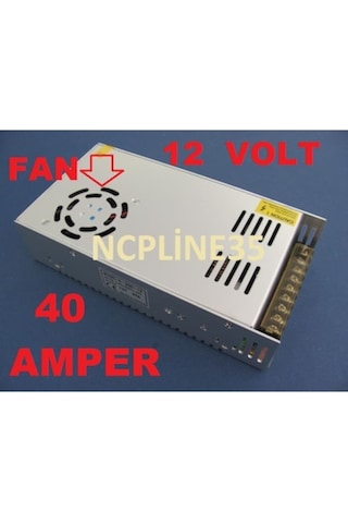 Adaptör Metal Kasa Fanlı Akım Korumalı 12V 40A Soğutucu Fanlı Adaptör Metal Kasa Fanlı Akım Korumalı 12V 40A Soğutucu Fanlı