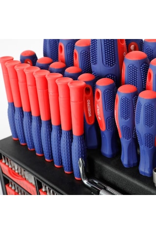 Workpro Wp200560 100 Parça Duvar Askı Aparatlı Profesyonel Cr-v Manyetik Tornavida Ve Bits Uç Seti