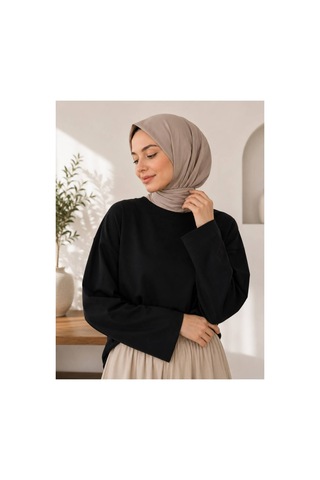 Öners Kadın Tesettür Body Siyah Siyah