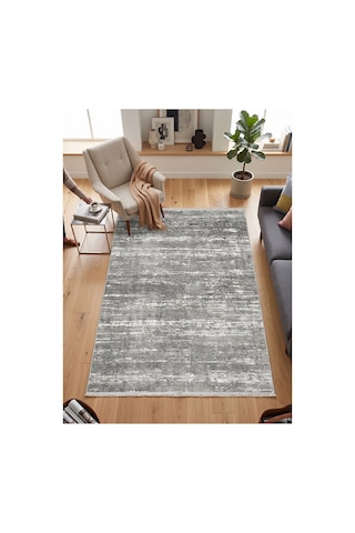 Merinos Vista %100 Akrilik Gri Kesme Halı Yolluk Antre Koridor Salon Halısı 76587-98