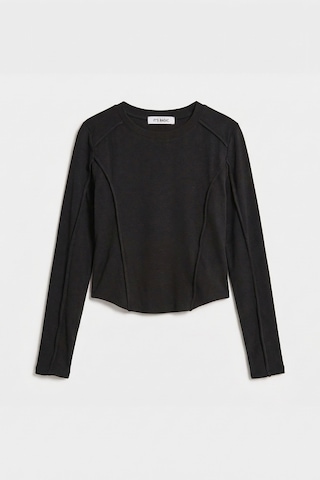 it's basic Kadın Siyah Renk W5 Organik Kumaş Crop Fit Body