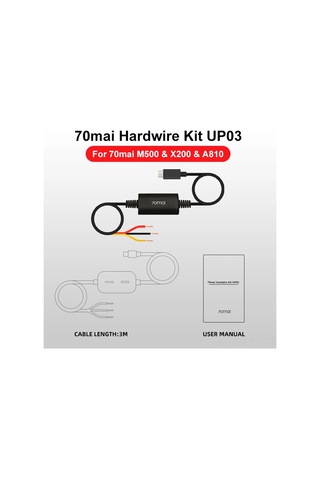 Youtek 70mai Up03 Tip-c Girişli Araç Kaydedici Basınç Azaltma Kablosu - M500, X200, A810, A510 Uyumlu Park Monitörü Kablosu