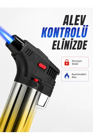 Kargo Çok Amaçlı Jet Alev Çakmak Kamp Mutfak Ve Puro Kullanımına Uygun Najmaddin Ahşap