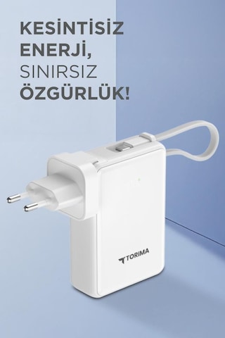 Torima TRM-1017 10000 mAh Hızlı Şarj Dijital Göstergeli Powerbank Beyaz