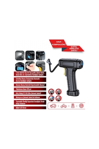 Carub Hava Kompresörü Şarjlı Dijital 12v 60w 120psı Usb/type C Br2491331