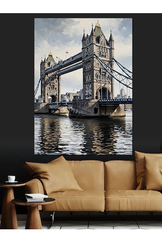 Ahşap Tablo Londra Tower Bridge Manzarası