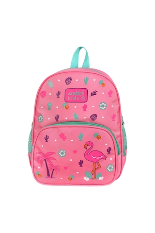 Pembe Flamingo Desenli Anaokulu Kreş Sırt Çantası Okula Dönüş Su Geçirmez Pembe