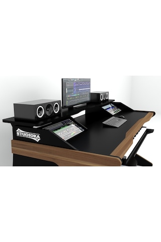 Studioka Solutions / M1 Profesyonel Stüdyo Masası Siyah, Beyaz, Siyah - Ahşap, Beyaz -ahşap