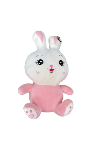 Kulaklı Gülen Tavşan Uyku Arkadaşım Peluş Oyuncak 75 Cm Beyaz