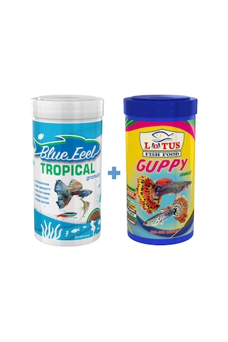 Tropical Mix 250ML ve Lotus Guppy 250ML Kutu Tropikal Balık Yemi
