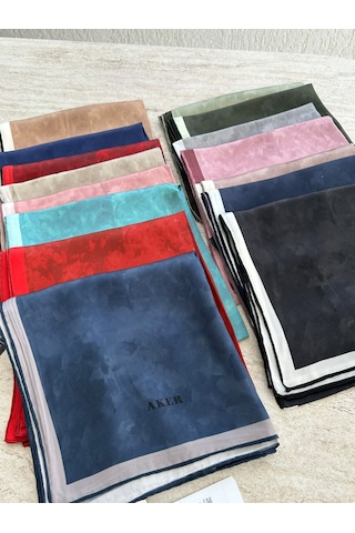 Zeylin Aker Bulut Desen Sura İpek Eşarp 7208701-344 kırmızı