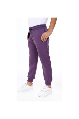Toontoy Kız Çocuk Baskılı Beli Paçası Lastikli Cepli Basic Jogger Eşofman Altı 3 İplik Şardonlu Mor