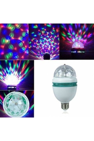 E27 Duylu Rgb Disko Topu Rengarenk Işık Parti Disco Lambası Renk