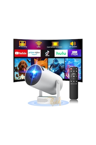 Harvox Hy300 Pro Max Bataryalı Projeksiyon Kablosuz Kullanım, Elektrik Olmadan Sinema Keyfi, 4k Destekli, Wifi 6, Bluetooth 5.0, Otomatik Focus