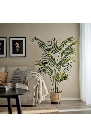 Ikea Tärnmås Rattan Saksı , Bej-siyah, 24 Cm, İç Mekan