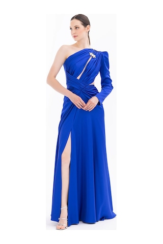 İlmio Bayan Abiye Elbise 3841003 Saks Saks