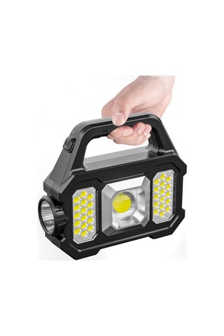 Taşınabilir Led Spot Süper Parlak Led Çalışma Işığı Projektör Açık Kamp İçin Güneş Usb Şarj Edilebilir Lamba Led El Feneri Siyah