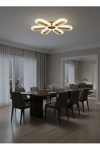 Eclipse Model 6"lı Gold 3 Renk Modu Ledli Modern Tavana Sıfır Salon Mutfak Yatak Odası Led Avize Altın