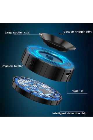 Tenfowee Güçlü Mıknatıslı Araç Telefon Tutucu - 360 Derece Dönebilen Vakumlu Emişli Magsafe Uyumlu Beyaz