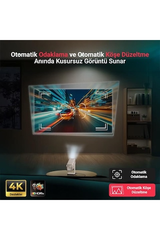 Vankyo Aurzen Boom Air Android Google TV 4K Destekli Projeksiyon Cihazı