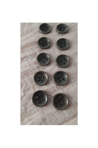 Antık Sarı Metal Düğme 12 Mm 10 Adet
