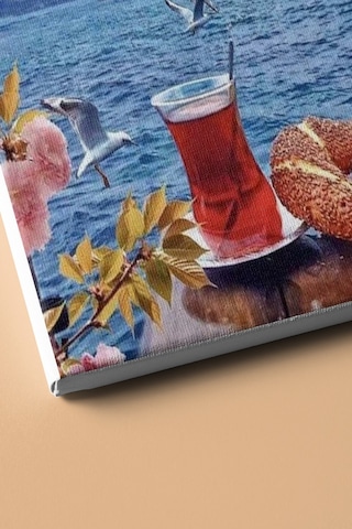 Webstyle Üsküdar Da Çay Simit Sayılarla Boyama Seti Kasnaklı 40x50 Cm