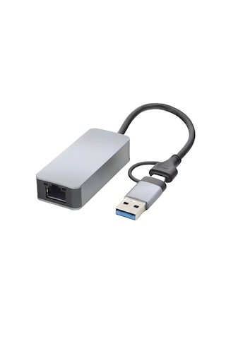 Microcase Alüminyum Gövde 2.5g Rj45 Ethernet Dönüştürücü - Usb 3.0 Ve Type-c 2'si 1 Arada İnternet Adaptörü-al5812