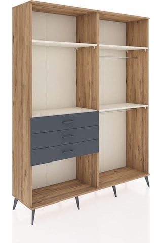 Hyperion Gardrop 4 Raflı 3 Çekmeceli 2 Askılı 176x44x221 Çam-aytaşı/antrasit Aytaşı/antrasit