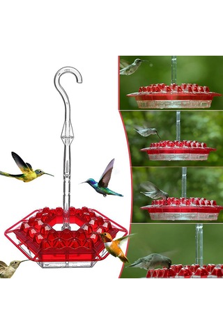 Dofolink 2 Adet Kırmızı Kolibri Besleyici - Kolay İzleme, Kolay Doldurma Ve Temizleme Özellikli Yemleme Aleti