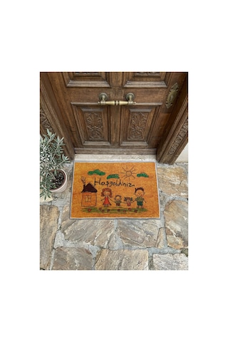 Ana Okulu Çocuk Tasarım Dekoratif Kapı Önü Paspası 40x60cm Çok Renkli