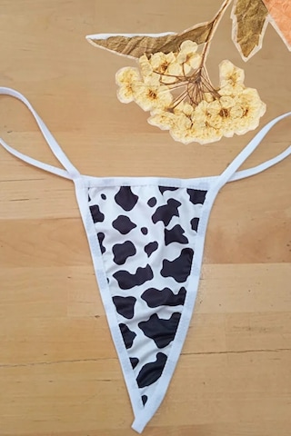 Anastasia String Tanga Külot - Dalmaçya Desen Siyah-beyaz Ans105 Beyaz - Siyah