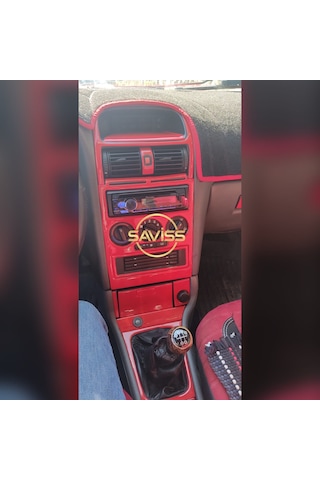 Opel Astra G uyumlu Kırmızı Full Set,Torpido Konsol Kaplama, Maun Kaplama (Kırmızı)