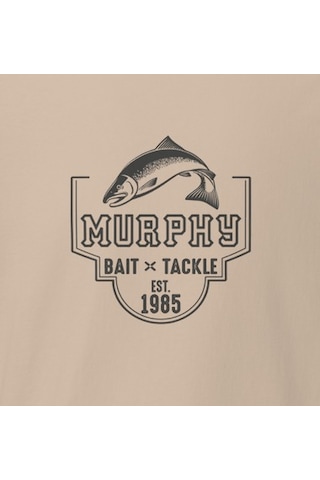 Wildstyle Murphys Bait Tackle Vintage Balıkçılık Olta Balıkçı Baskılı Unisex Bisiklet Yaka Pamuklu Tişört Camel
