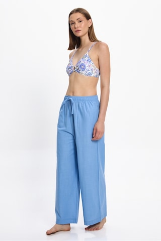 Toosalty Kadın Mavi Bol Paça %100 Cotton Plaj Pantolon 25pl04st Mavi