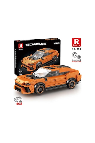 Reobrix Creator 690 Lamborghini Urus Suv Araba Yaratıcı Yapı Blok Seti Building Blocks - 408 Parça