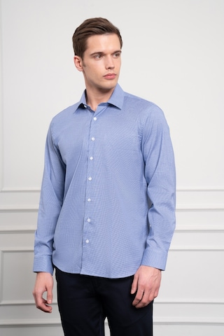 Morven Erkek Lacivert Pamuk Trend Regular Fit Sert Yaka Gömlek 25mc004037200 Lacivert Lacivert