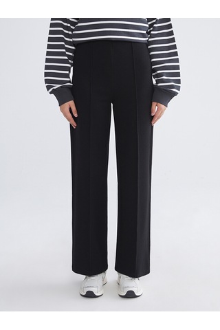 Lcw Modest Siyah Beli Lastikli Geniş Paça Kadın Pantolon