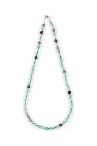 Florit Doğal Taş 6 Mm Düğümlü Kolye Çok Renkli