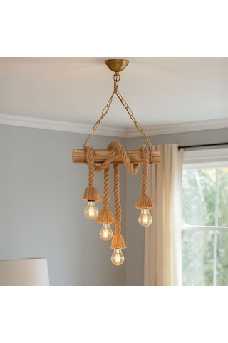 Correx Bambu 4'lü Avize Kahverengi