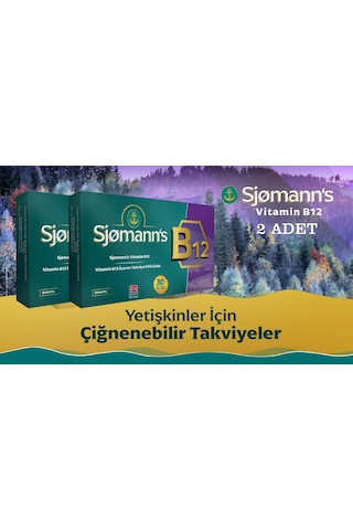 Sjomann's Vitamin B12 Takviye Edici Gıda 2 x 30 Çiğneme Tableti