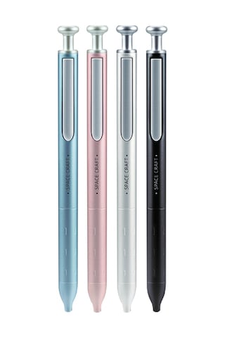 Wrıtech W-0156 Metal Up Siyah Gövde 0,7mm Mavi Jel Kalem - 6'lı Kutu Ahşap