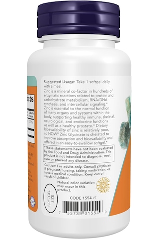Now Foods Zinc Glycinate 120 Softgels Usa Menşeii Orijinal Dmmedicineden