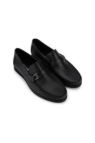 Tamer Tanca Erkek Hakiki Deri Siyah Loafer Ayakkabı 708 1502 Erk Ayk Y26 Sıyah