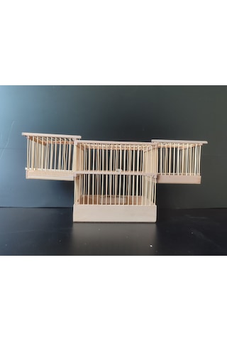 Çotanaklar Kafes Kapanca Tekli Kurmalı Ahşap Kafese Geçmeli 2'li