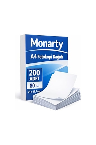 A4 Fotokopi Kağıdı, 21x29,7 Cm, 200 Sayfa, Beyaz, Yazıcı Ve Fotokopi Uyumlu 80 Gram Genel
