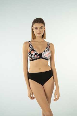 Estiva Desenli Luplu Toparlayıcı Bikini Takımı - Siyah Beyaz Çok Renkli