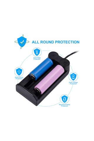 Geeksen Yonıı C2 Akıllı Li-poly Şarj Cihazı, 2 Slot, 3.7v-4.2v, 0.8a X2, 18650/26650 Pil Desteği, Usb Girişli