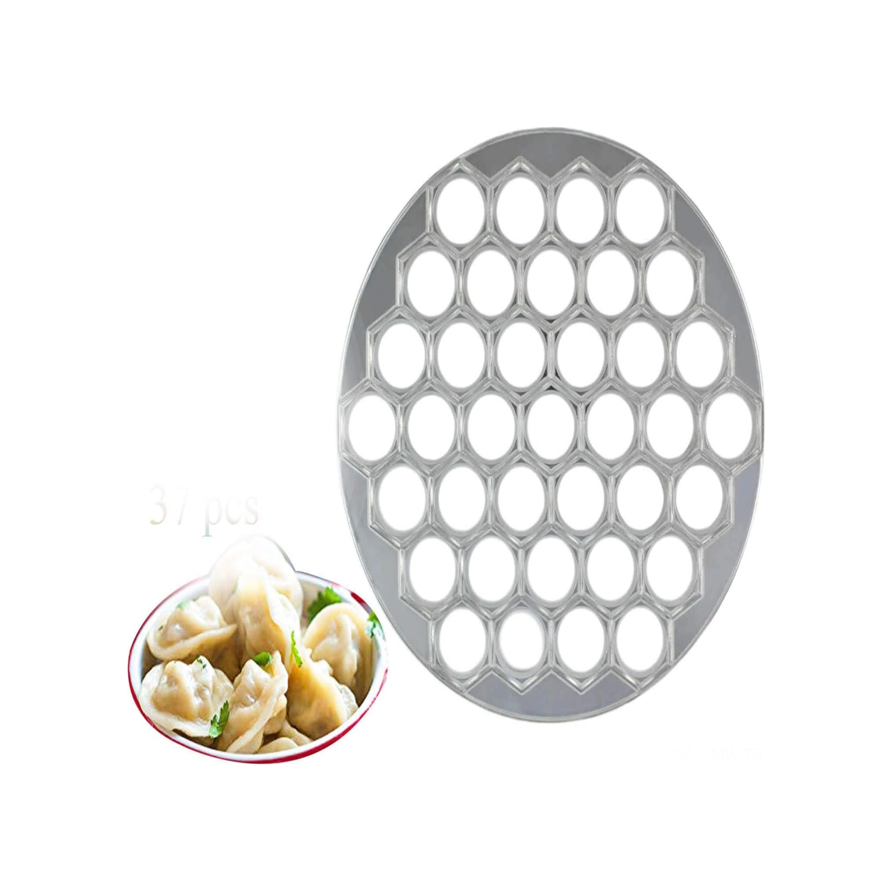 Moveevo 37 Lü Allyuminyum Manti Kalıbı - Evdeki Mutfak İçin Zaman Tasarrufu Sağlayan Metal Hamur Kalıbı Gümüş