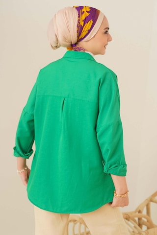 Bigdart 103901 Oversize Basic Tesettür Gömlek - Yeşil 001